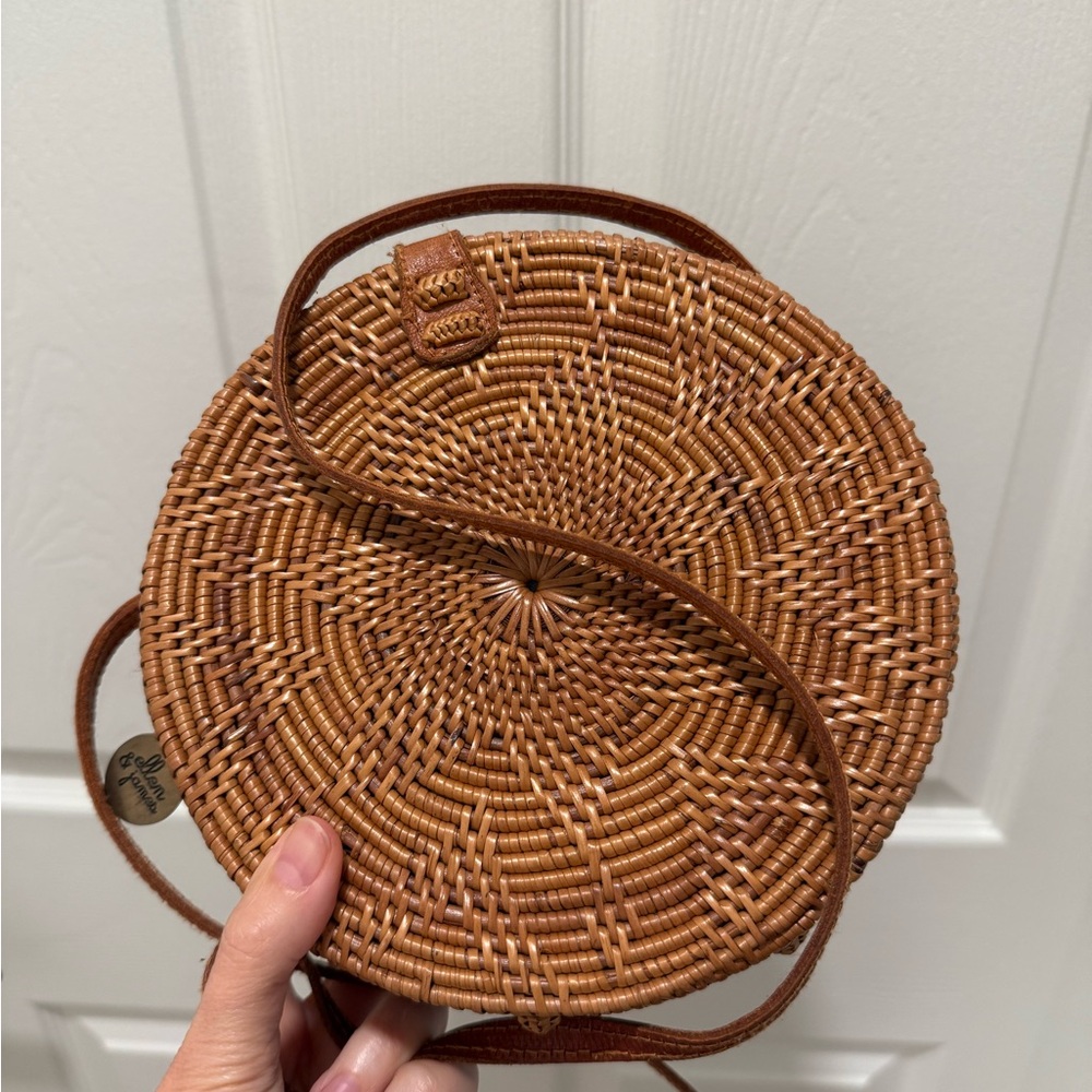 Round Woven Tan Bag